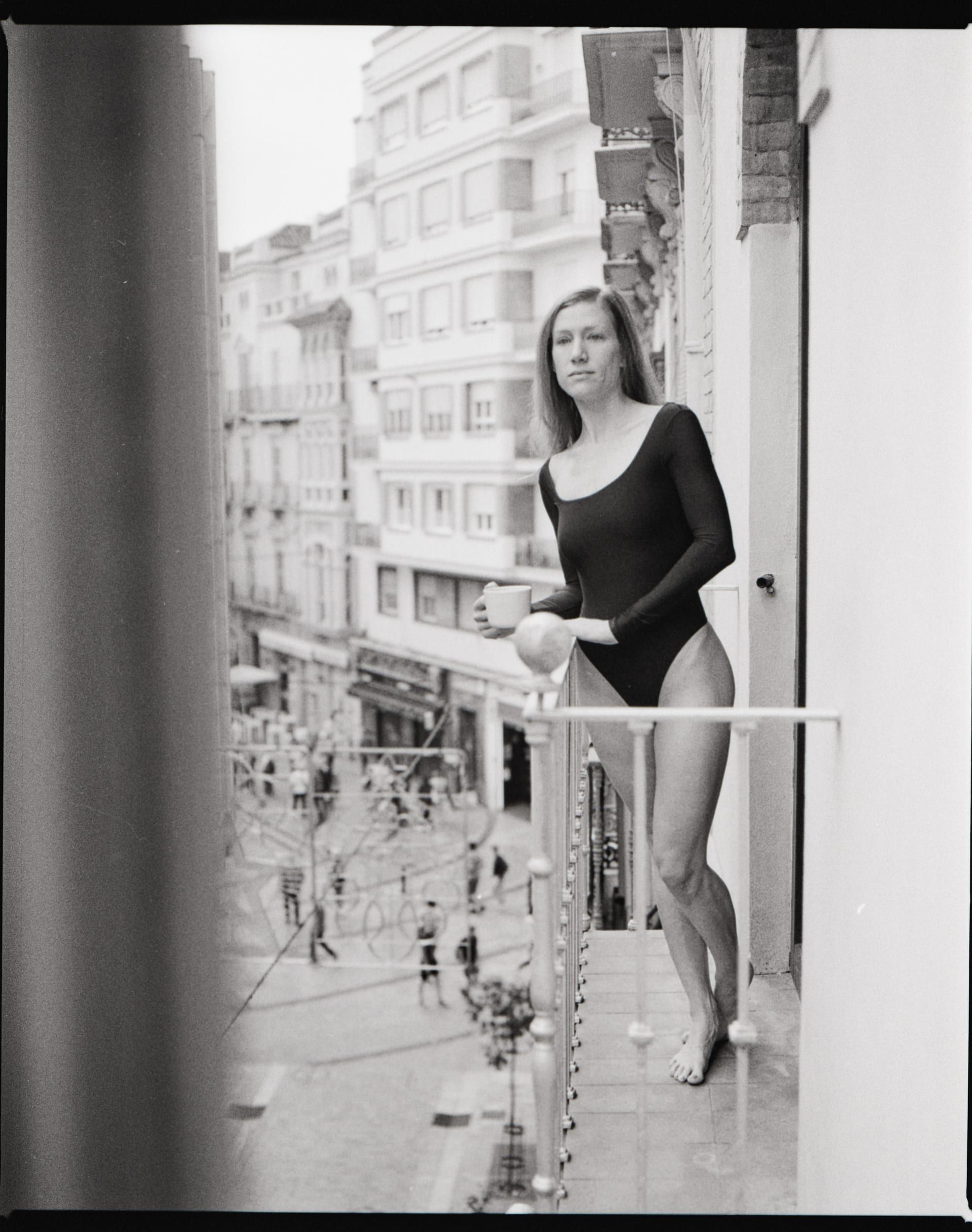 Black and white analog photograph shot on Mamiya RZ67 Pro II and Ilford Delta 400 Professional in Spain by TheAnalogPhotographer (United States). [Portraits]