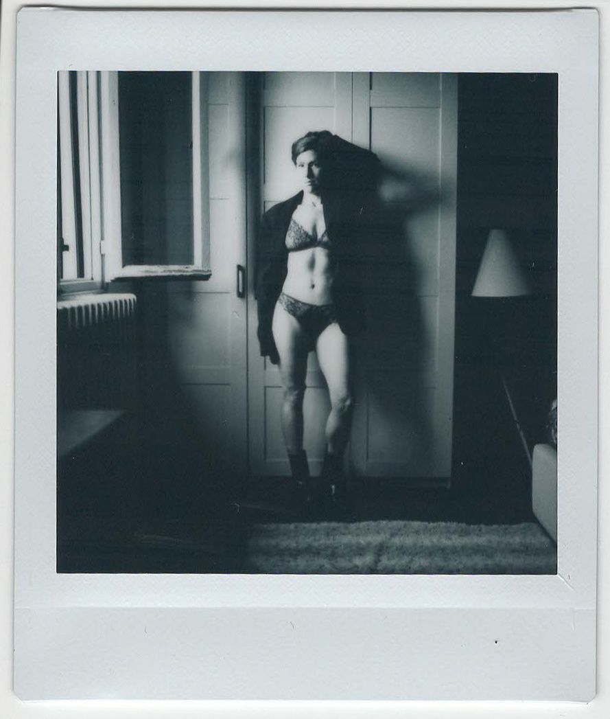 Black and white analog photograph shot on Mamiya RZ67 Pro II and Instax Square in Florence, Italy by TheAnalogPhotographer (United States). [Boudoir (SFW)]