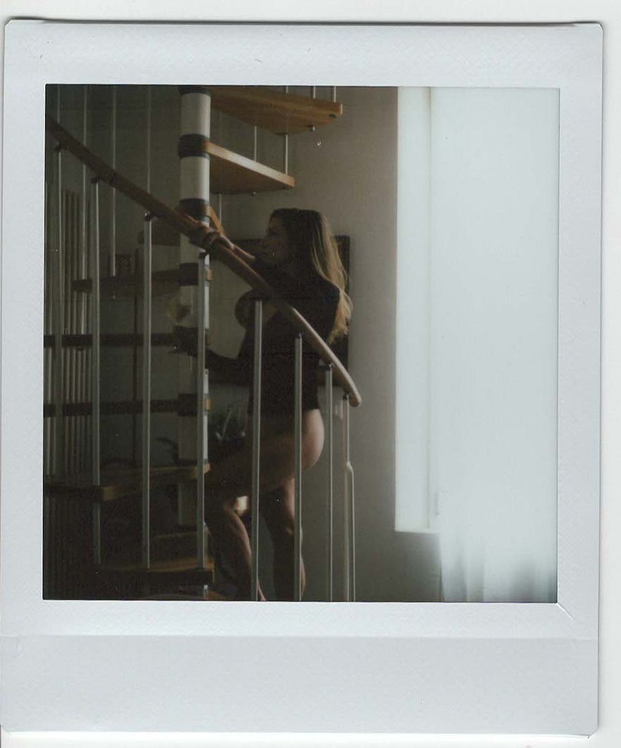Color analog photograph shot on Mamiya RZ67 Pro II and Instax Square in Bologna, Italy by TheAnalogPhotographer (United States). [Boudoir (SFW)]