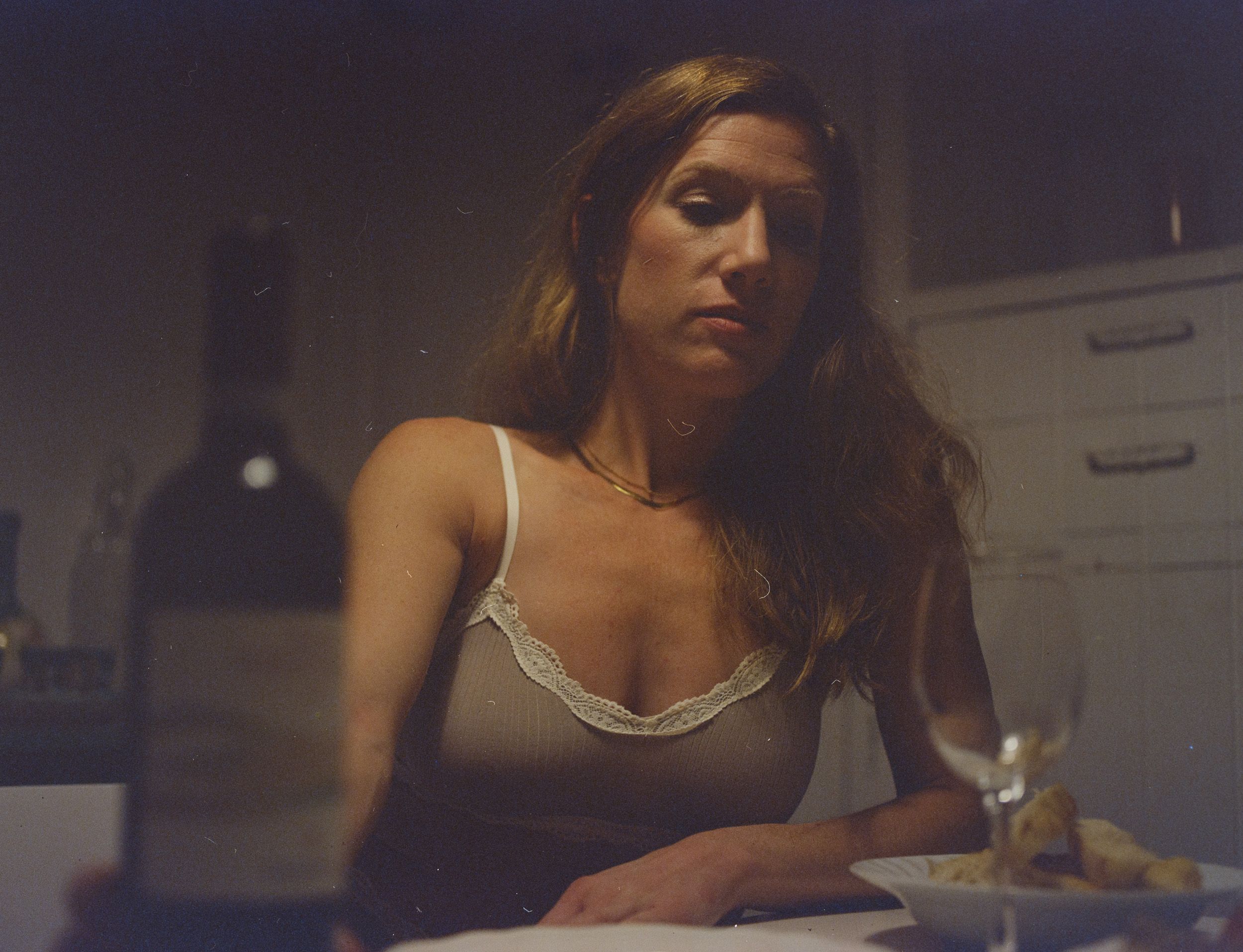 Color analog photograph shot on Mamiya RZ67 Pro II and Kodak Vision3 500T with Sekor 90mm in Florence, Italy by TheAnalogPhotographer (United States). [Boudoir (SFW)]