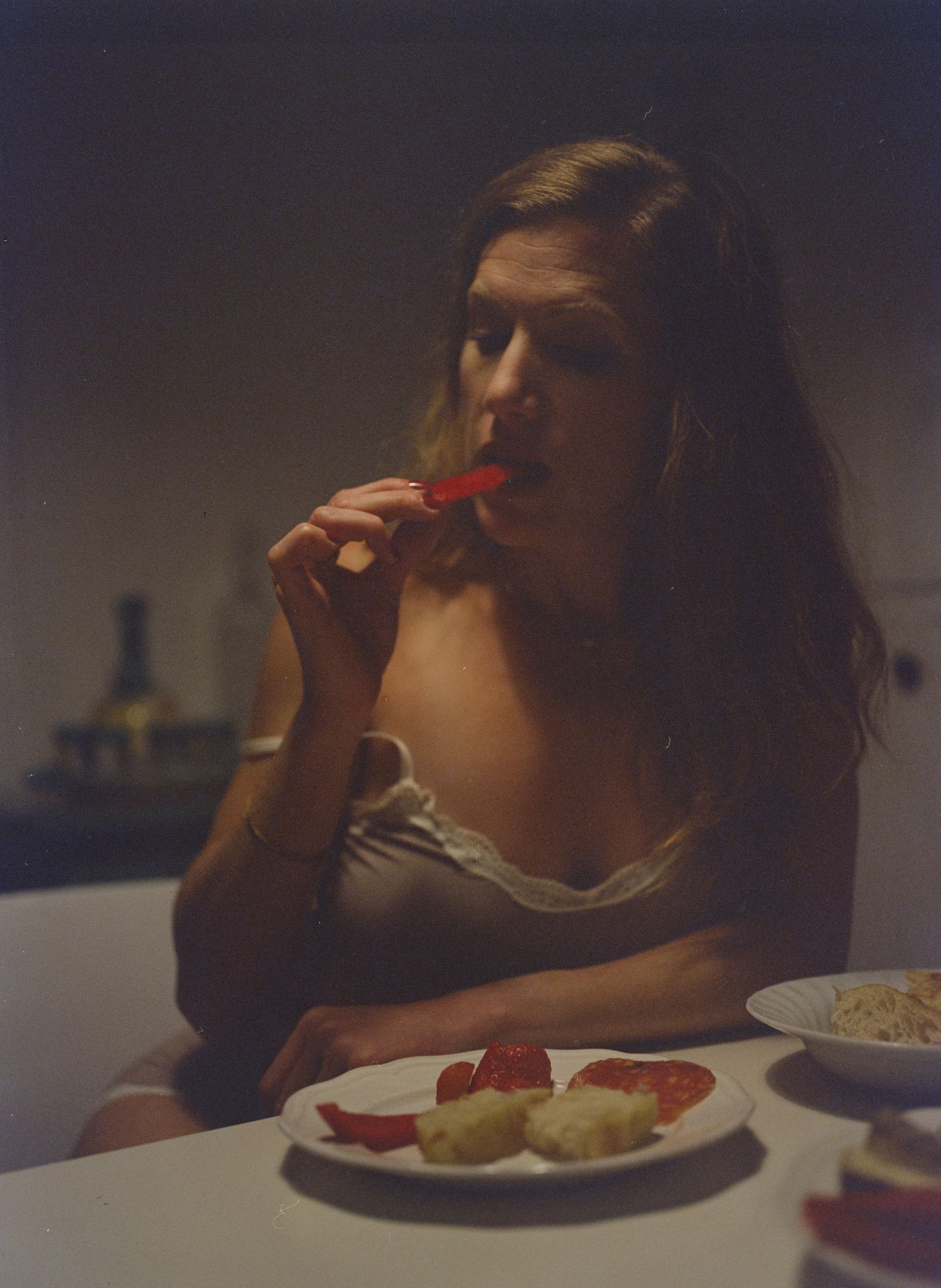 Color analog photograph shot on Mamiya RZ67 Pro II and Kodak Vision3 500T with Sekor 90mm in Florence, Italy by TheAnalogPhotographer (United States). [Boudoir (SFW)]