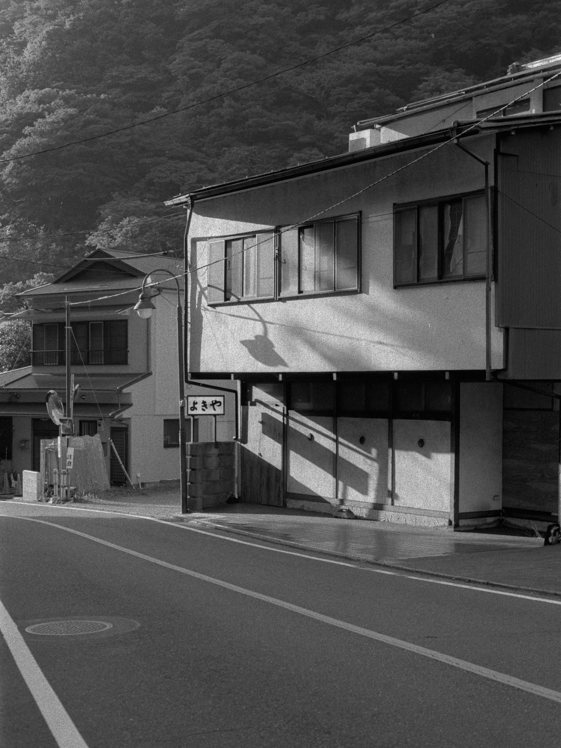 Black and white analog photograph shot on Contax RX and Ilford Hp5 Plus with Carl Zeiss Planar T* 50mm f1.4 in Hakone, Japan by Jack_von_Linden (United States). [Editorial]