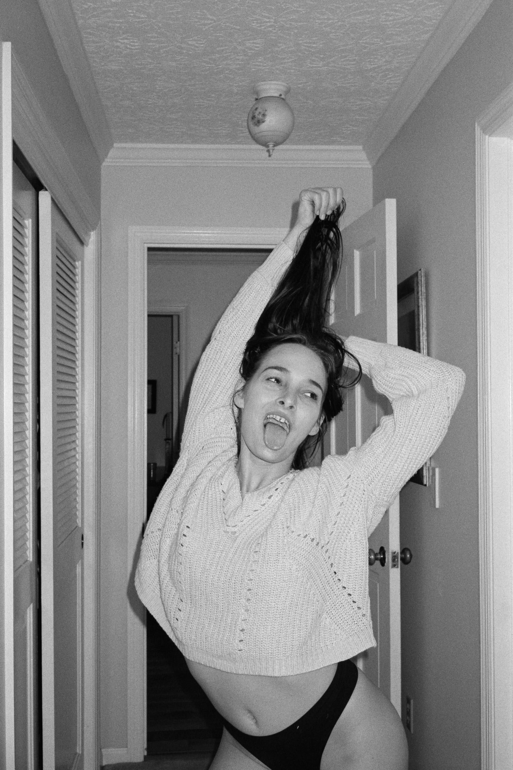 Black and white analog photograph shot on Leica Minilux and Kodak Professional T-Max 400 with Summarit 40mm f2.4 in Columbus, Ohio by Jack_von_Linden (United States). [Boudoir (NSFW)]