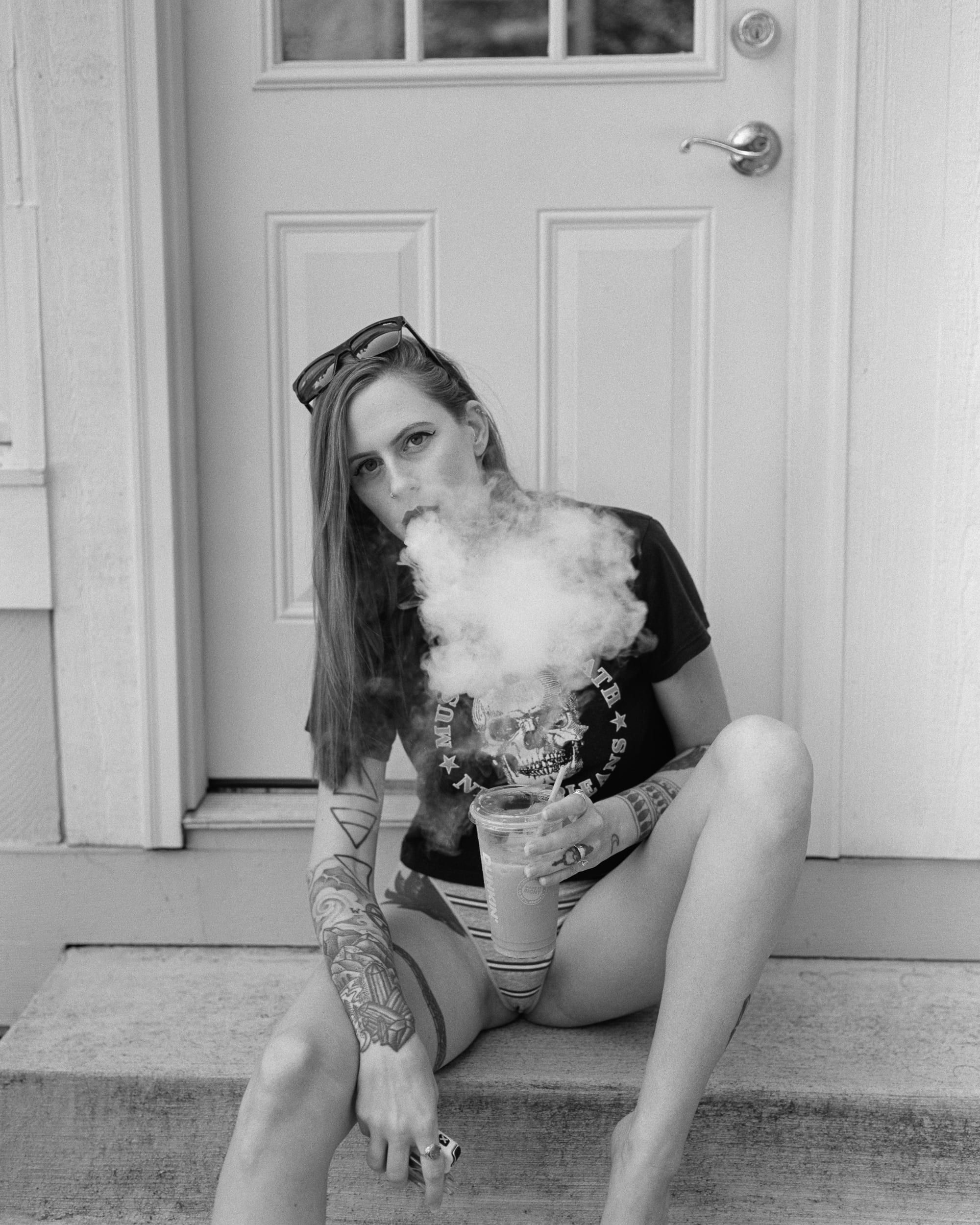 Black and white analog photograph shot on Plaubel Makina 670 and Ilford Hp5 Plus with Nikkor 80mm f2.8 (fixed) in Columbus, Ohio by Jack_von_Linden (United States). [Boudoir (SFW)]