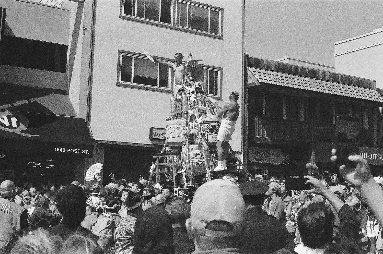 Black and white analog photograph shot on Canon A-1 and Street Candy Film Atm 400 with 50mm 1.8 in San Francisco by ShrubberNi (United States). [Editorial]