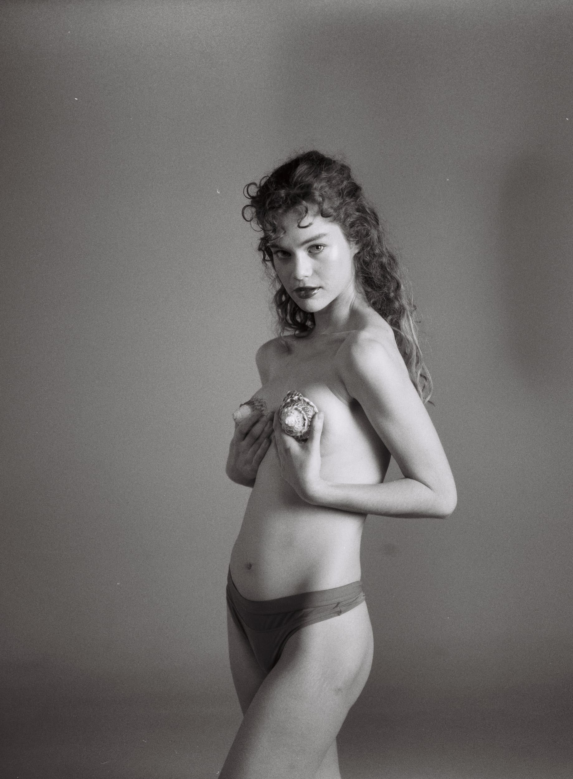 Black and white analog photograph shot on Canon AE-1 and Ilford Hp5 Plus with 50mm by mohavedweller (United States). [Art Nude (NSFW)]